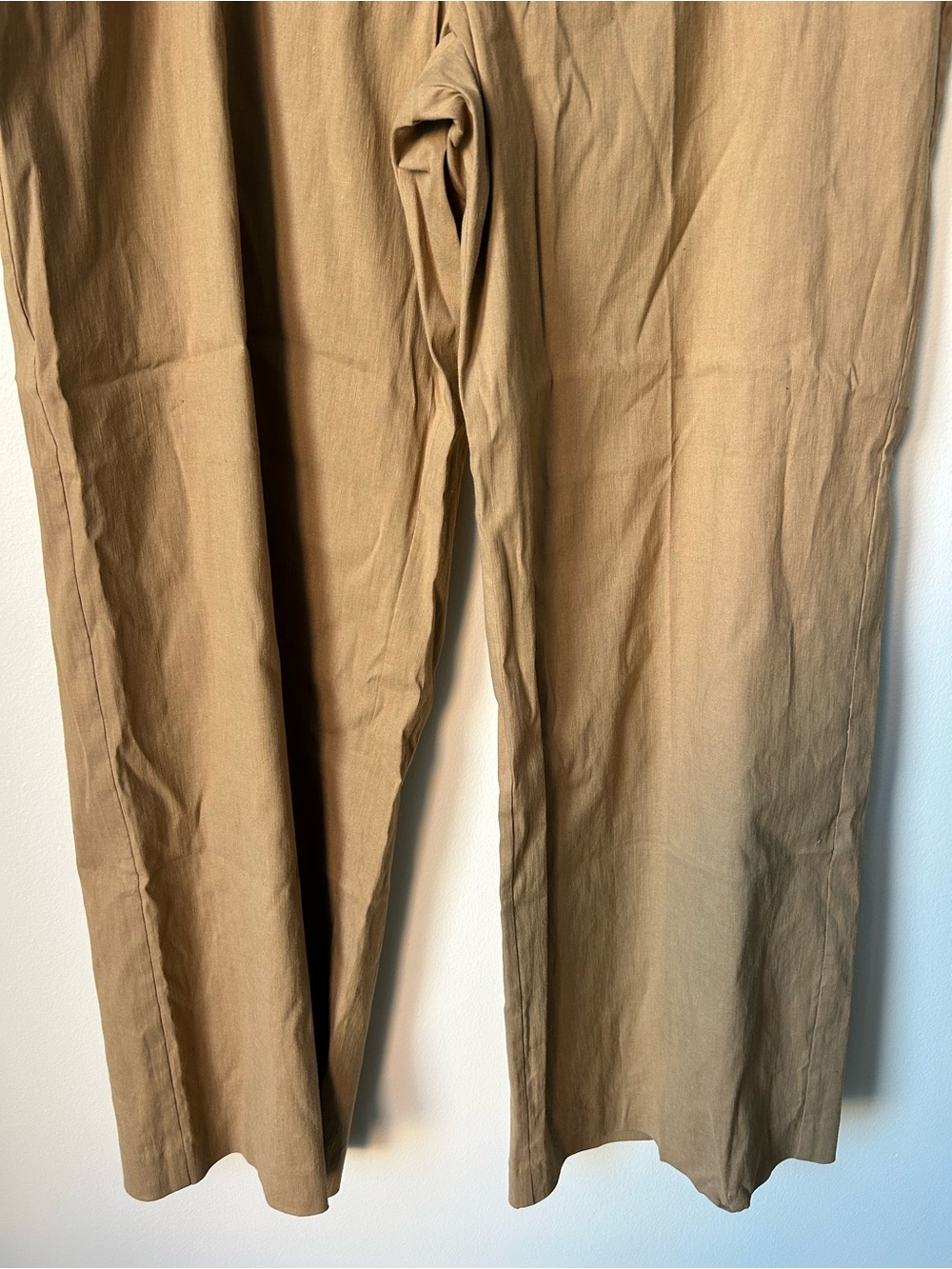 Jenni Kayne Linen Keaton Pants Khaki Wide Leg Trousers Size 14 NWT Luxury Work - Picture 7 of 14